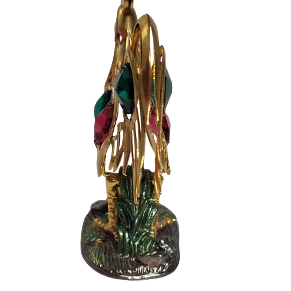 Roaster Statue on Pewter land,Multi- Colored Swarovski Austrian Crystal. - Picture 3 of 7